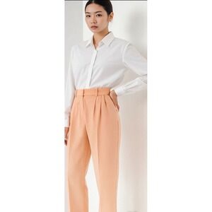 H&M Apricot Pleated High Waisted Trousers Size 4